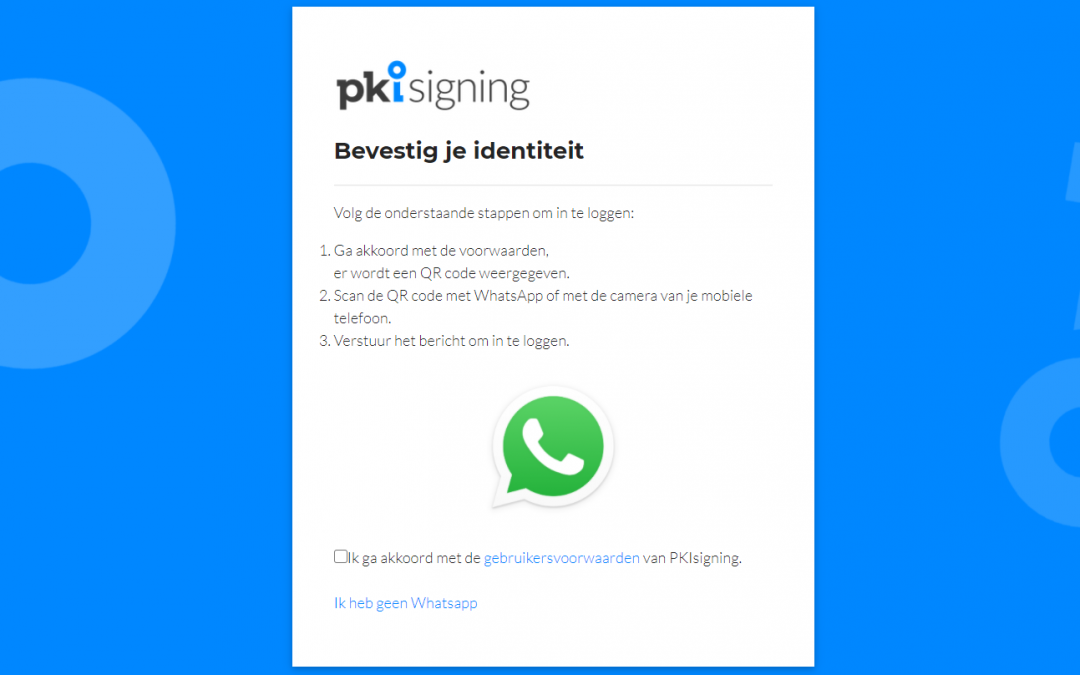 PKIsigning stapt over op WhatsApp authenticatie